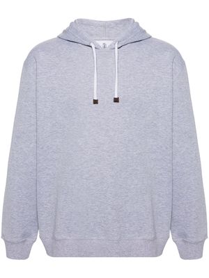 Brunello Cucinelli mélange-effect jersey hoodie - Grey