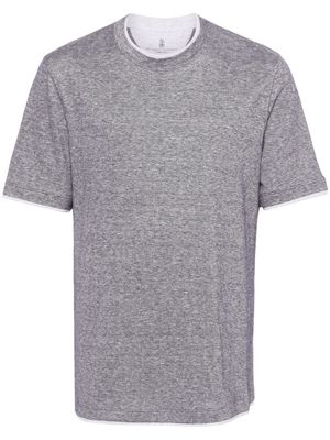 Brunello Cucinelli mélange-effect jersey T-shirt - Blue