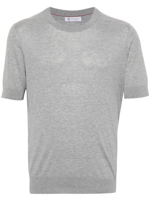 Brunello Cucinelli mélange-effect T-shirt - Grey