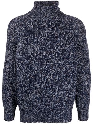 Brunello Cucinelli mélange high-neck thick-knit jumper - Blue