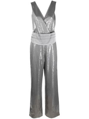 Brunello Cucinelli metallic-effect straight-leg jumpsuit - Grey