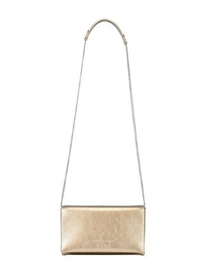 Brunello Cucinelli metallic-leather crossbody bag - Neutrals