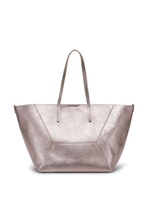 Brunello Cucinelli metallic leather tote bag - Pink