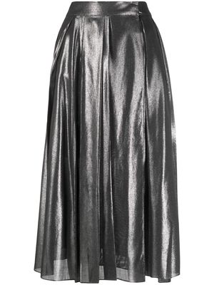 Brunello Cucinelli metallic pleated skirt - Black