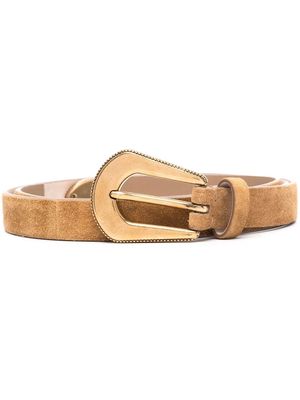 Brunello Cucinelli metallic strap leather belt - Brown