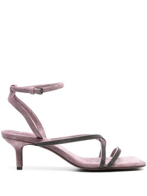 Brunello Cucinelli mid-heel strap sandals - Purple