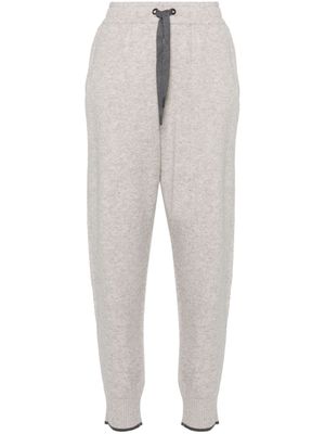 Brunello Cucinelli mid-rise cashmere track trousers - Grey