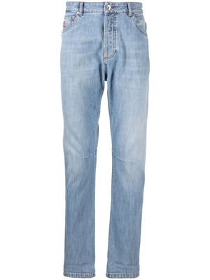 Brunello Cucinelli mid-rise tapered-leg jeans - Blue
