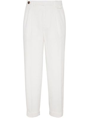 Brunello Cucinelli mid-rise tapered-leg trousers - White