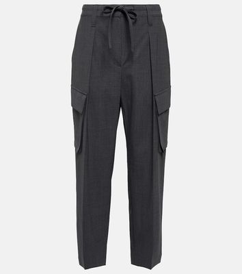 Brunello Cucinelli Mid-rise tapered wool-blend pants