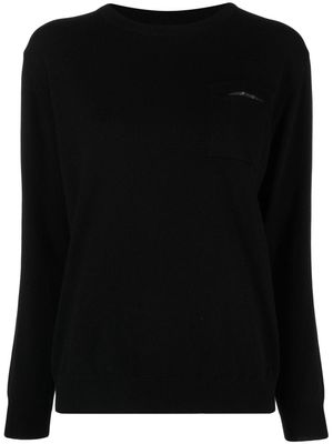 Brunello Cucinelli Monili-appliqué cashmere jumper - Black