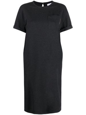 Brunello Cucinelli Monili bead-embellished T-shirt dress - Black