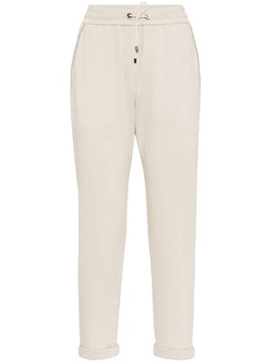 Brunello Cucinelli Monili bead-embellished track pants - Neutrals