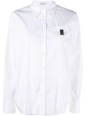 Brunello Cucinelli Monili chain button-front shirt - White