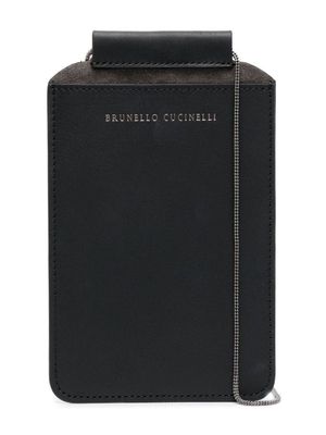 Brunello Cucinelli Monili-chain crossbody phone case - Black