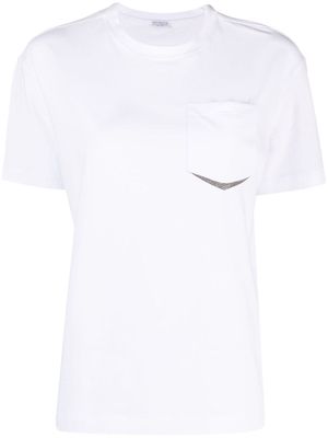 Brunello Cucinelli Monili-chain-detail cotton T-shirt - White