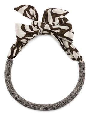 Brunello Cucinelli Monili-chain detail scarf necklace - Neutrals