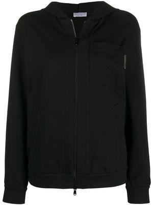 Brunello Cucinelli Monili chain-detail zip-up hoodie - Black