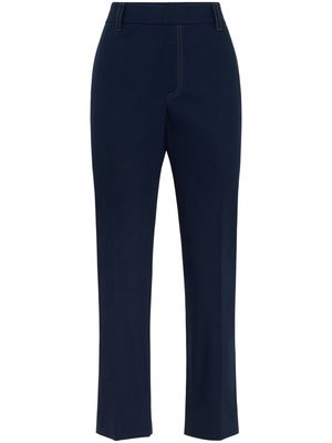 Brunello Cucinelli Monili chain-embellished straight trousers - Blue