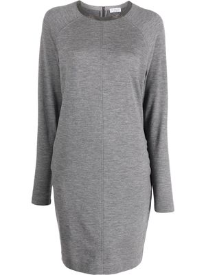 Brunello Cucinelli Monili chain-embellished sweater dress - Grey