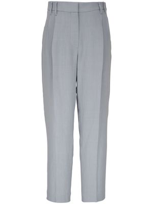 Brunello Cucinelli Monili chain-embellished tapered trousers - Blue