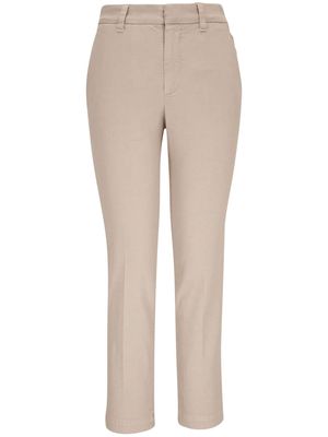 Brunello Cucinelli Monili chain-embellished tapered trousers - Neutrals