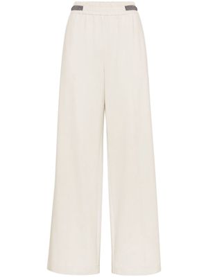 Brunello Cucinelli Monili chain wide-leg trousers - Neutrals