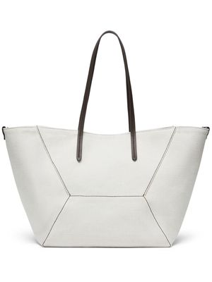 Brunello Cucinelli Monili-detail canvas tote bag - White