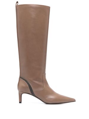 Brunello Cucinelli Monili-embellished boots - Brown