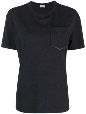 Brunello Cucinelli Monili-embellished cotton T-shirt - Black