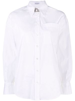 Brunello Cucinelli Monili-embellished long-sleeve shirt - White