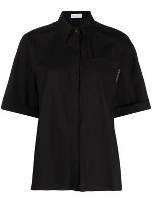 Brunello Cucinelli Monili-embellished short-sleeve shirt - Black