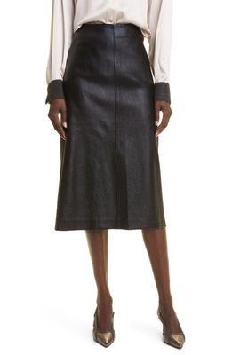 Brunello Cucinelli Napa Leather Pencil Skirt in C101 Black
