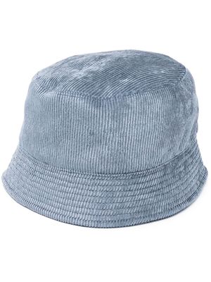 Brunello Cucinelli narrow-brim corduroy bucket hat - Blue