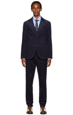 Brunello Cucinelli Navy Single-Breasted Suit