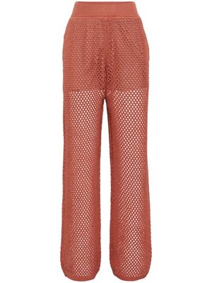 Brunello Cucinelli net-stitch knitted trousers - Orange