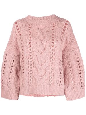 Brunello Cucinelli open cable knit jumper - Pink