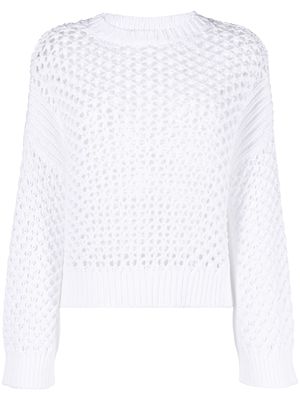 Brunello Cucinelli open-knit cotton jumper - White