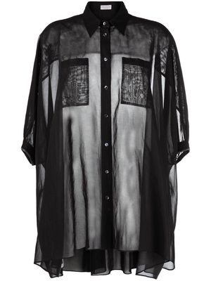 Brunello Cucinelli oversized sheer shirt - Black