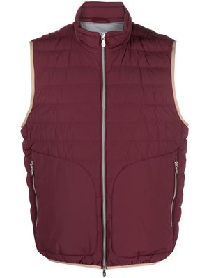 Brunello Cucinelli padded zip-up gilet - Red
