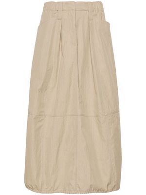 Brunello Cucinelli panelled drawstring midi skirt - Neutrals