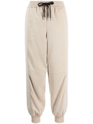 Brunello Cucinelli panelled jersey track pants - Neutrals