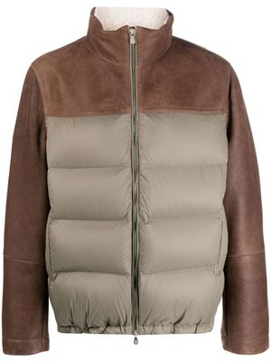 Brunello Cucinelli panelled padded jacket - Brown