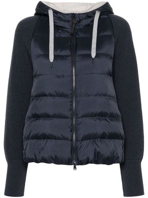 Brunello Cucinelli panelled puffer jacket - Blue