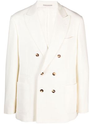 Brunello Cucinelli peak-lapel double-breasted blazer - White