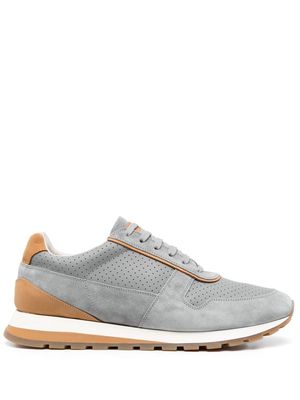 Brunello Cucinelli perforated-detail low-top sneakers - Grey