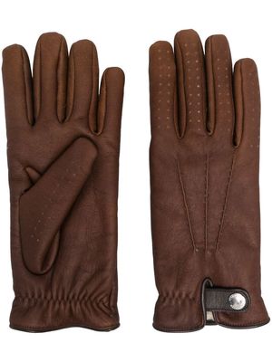 Brunello Cucinelli perforated leather driving gloves - Brown