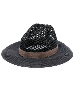 Brunello Cucinelli perforated wide-brim hat - Black
