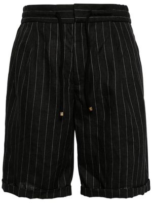 Brunello Cucinelli pinstripe linen shorts - Grey