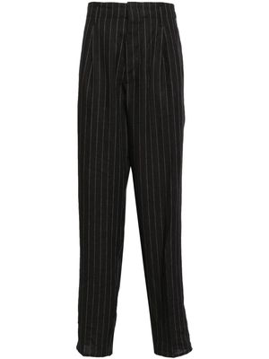 Brunello Cucinelli pinstripe linen trousers - Grey